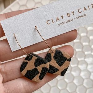 Clay by Cait ~ The Piper Hoop Earring in Animal Print